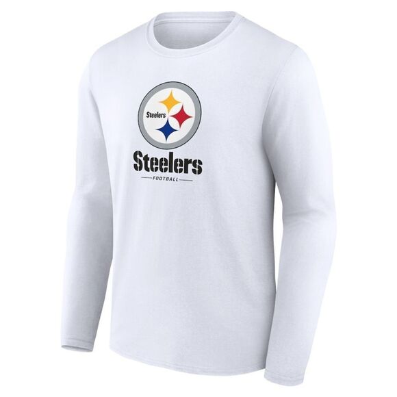 Fanatics Pittsburgh Steelers Branded Logo Team LS T-Shirt White S NWT - Picture 2 of 6